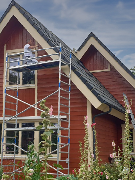 Schilderwerk logwoning omgekeerd systeem