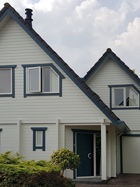 Houtherstel en nieuwe kleuren Finnlogs woning